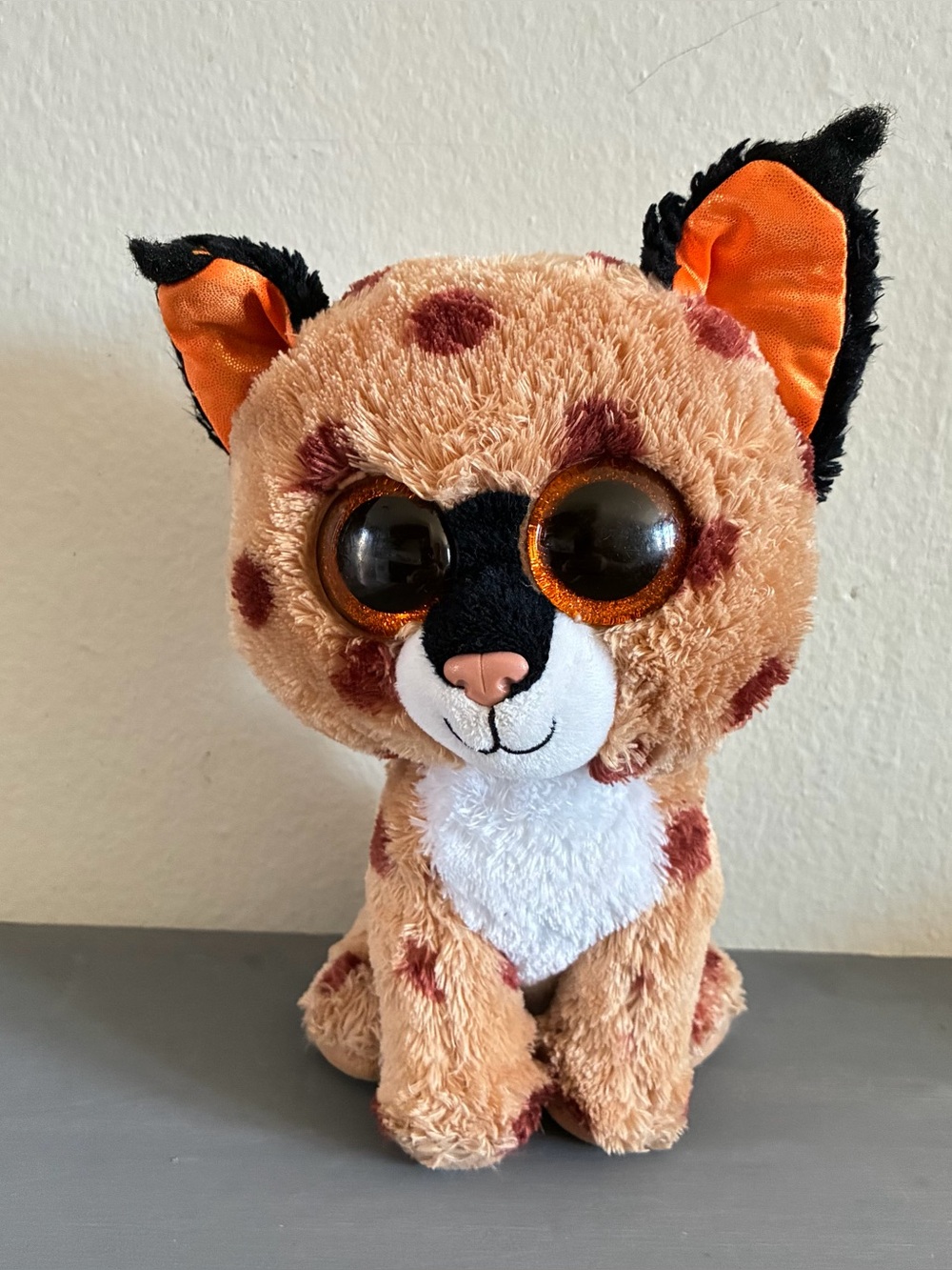 TY Buckwheat Beanie Boos Eurasian lynx Cat Plush Stuffed Animal Toy 2015 Collect